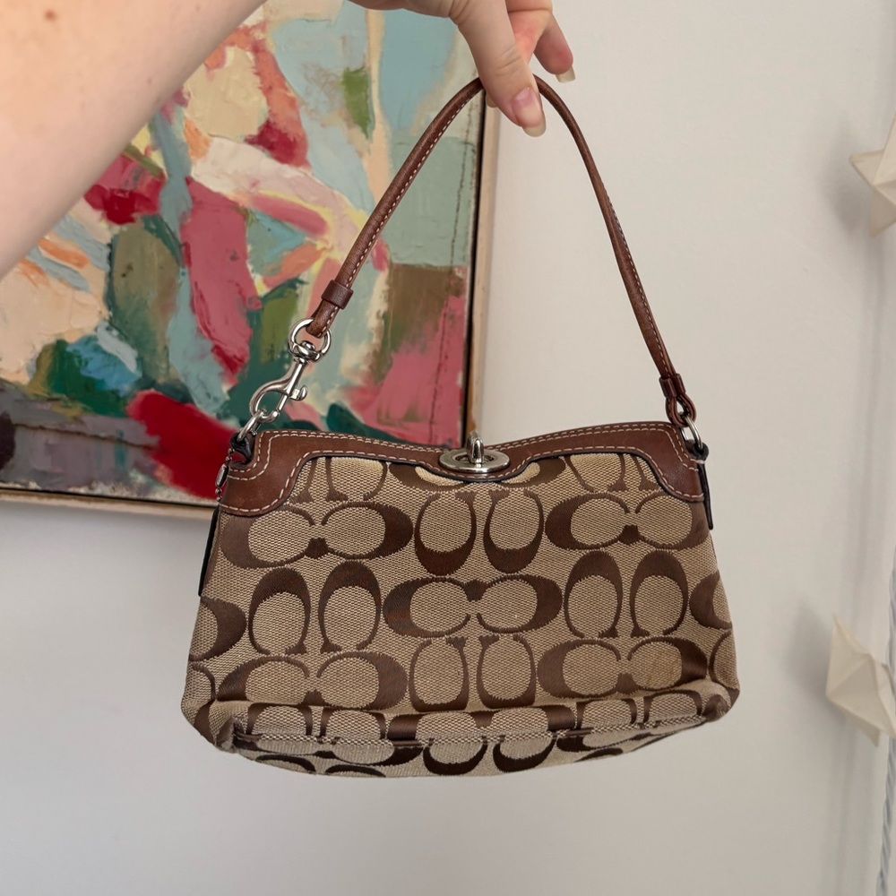 Coach Signature Sufflette Cloth Mini Bag